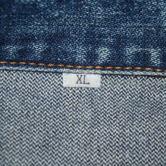 Vintage 80s Guess Acid Wash Denim Jean Jacket XL - Picture 7 of 10